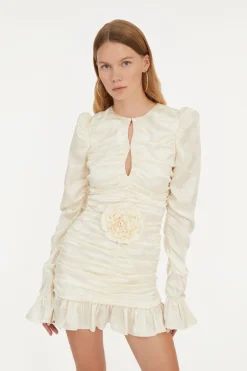 Satin Mini Dress White