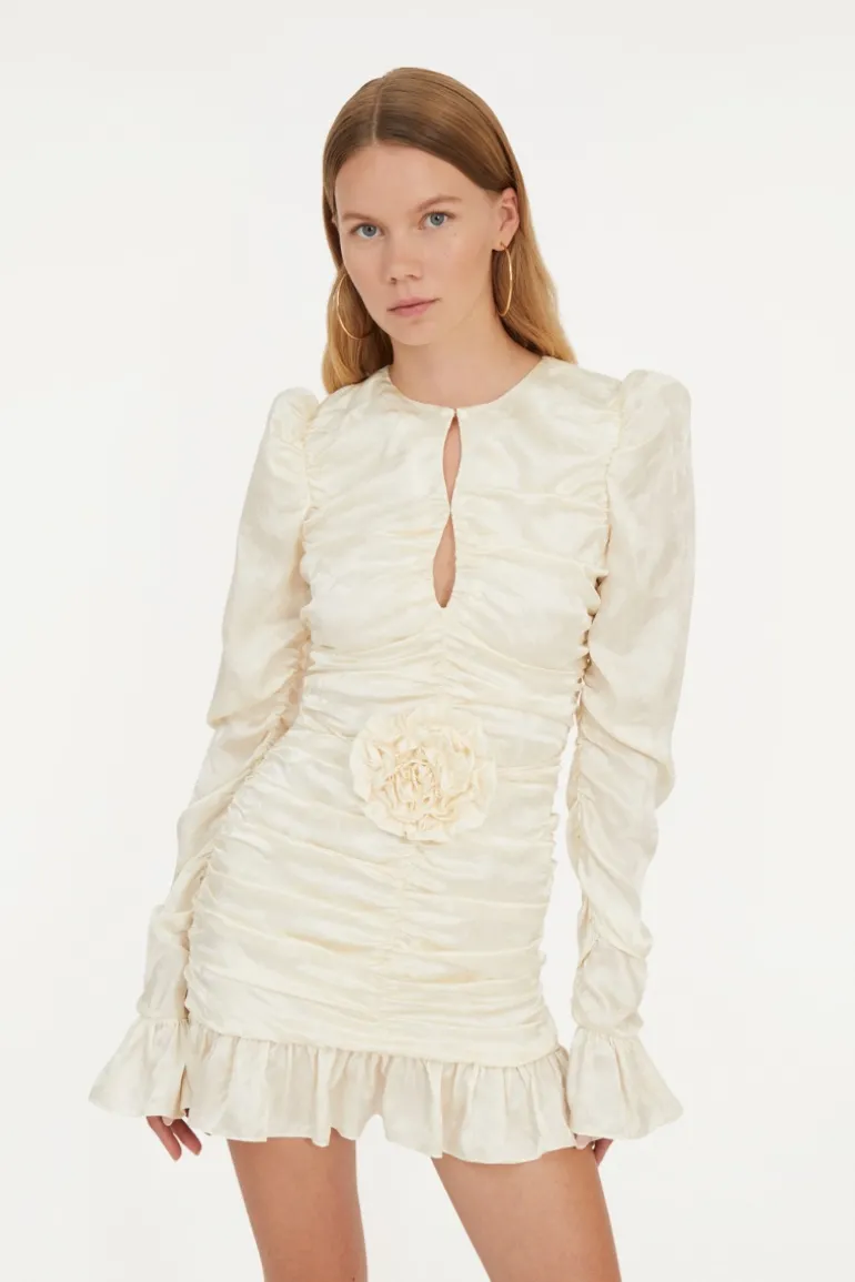 Satin Mini Dress White