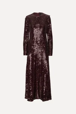 Sequin Maxi Dress Burgundy