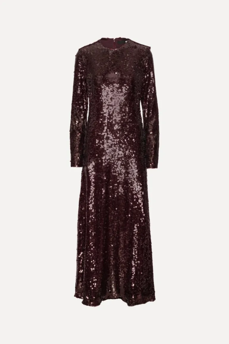 Sequin Maxi Dress Burgundy