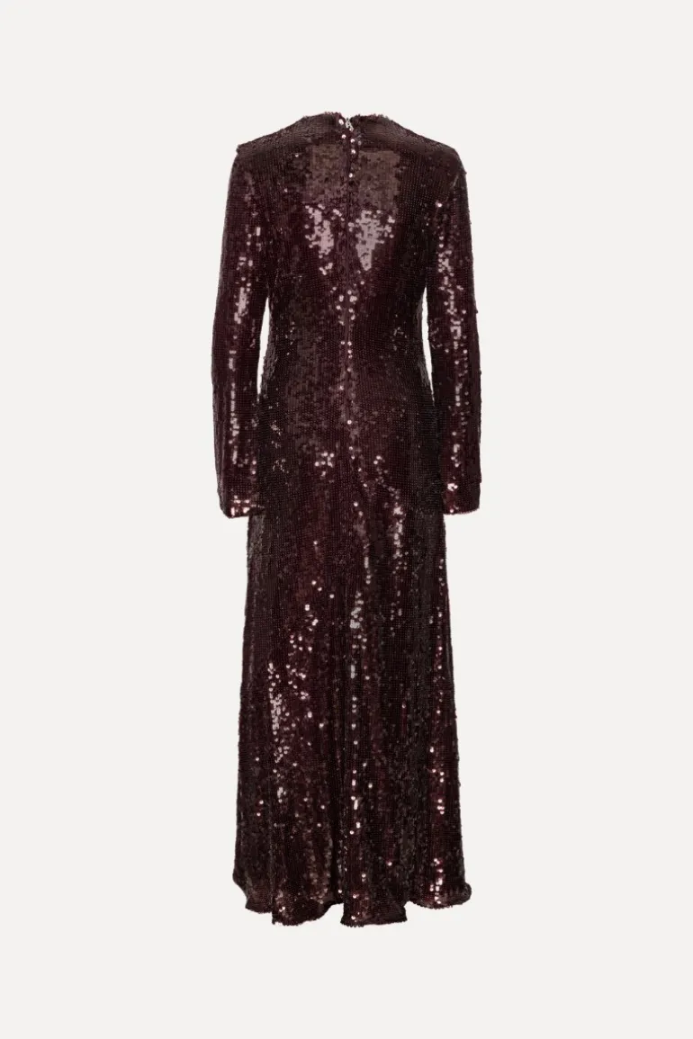 Sequin Maxi Dress Burgundy