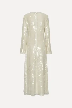 Sequin Maxi Dress White