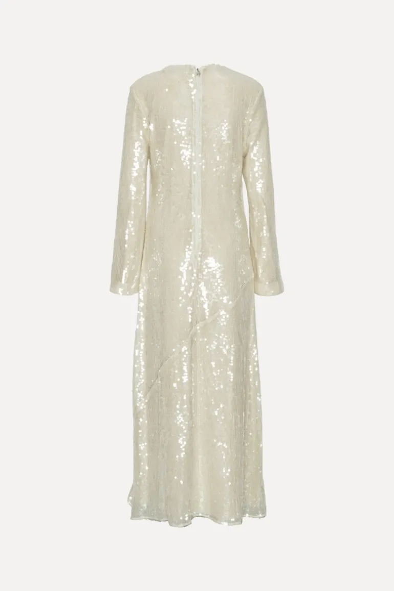 Sequin Maxi Dress White