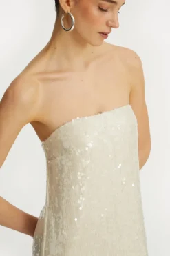 Sequin Maxi Dress White