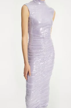 Sequin Midi Dress Purple