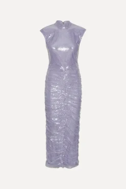 Sequin Midi Dress Purple