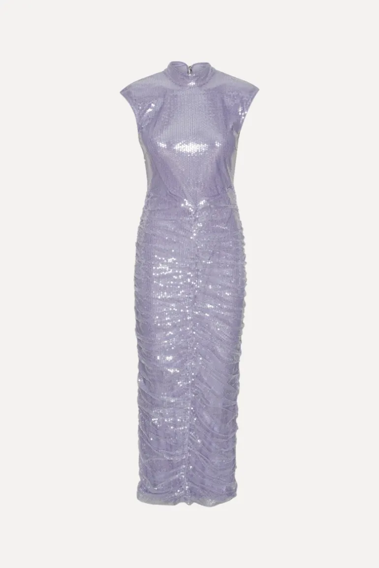 Sequin Midi Dress Purple