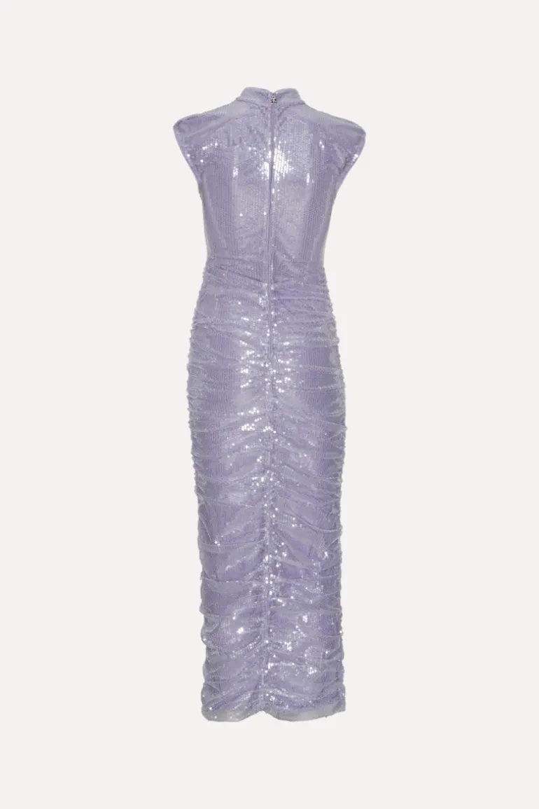 Sequin Midi Dress Purple