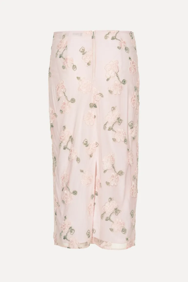 Sequin Midi Pencil Skirt Light Pink