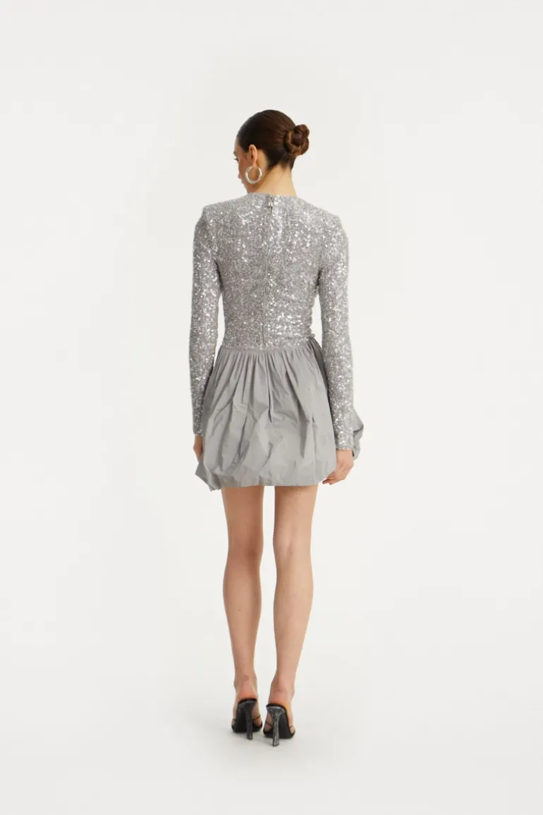 Sequin Mini Dress Grey