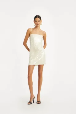Sequin Mini Dress White
