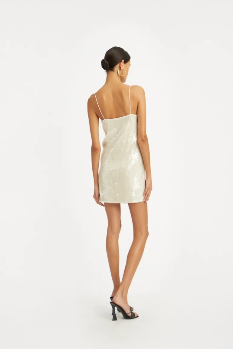 Sequin Mini Dress White