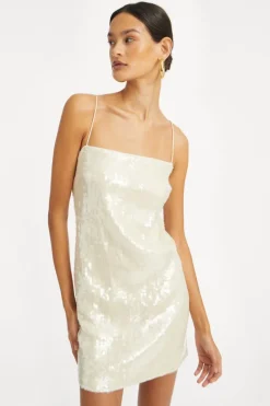 Sequin Mini Dress White