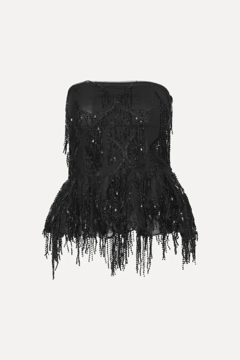 Sequins Bubble Top Black