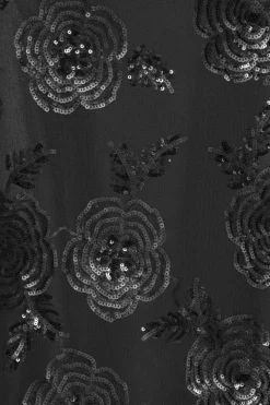 Sequins Fitted Maxi Dress Black