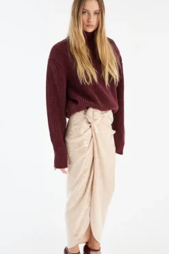 Sequins Knot Skirt Creme