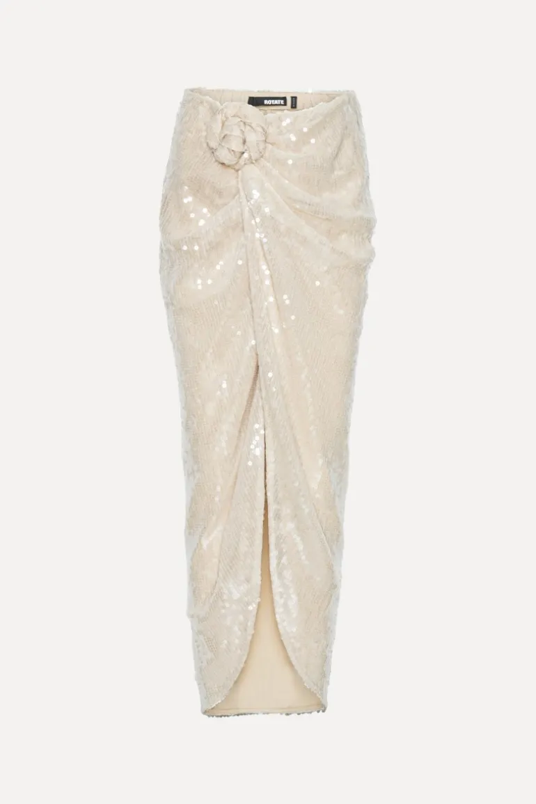 Sequins Knot Skirt Creme