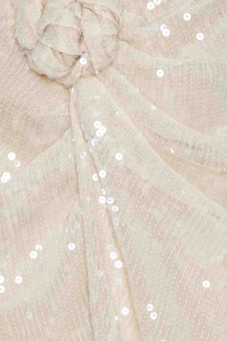 Sequins Knot Skirt Creme