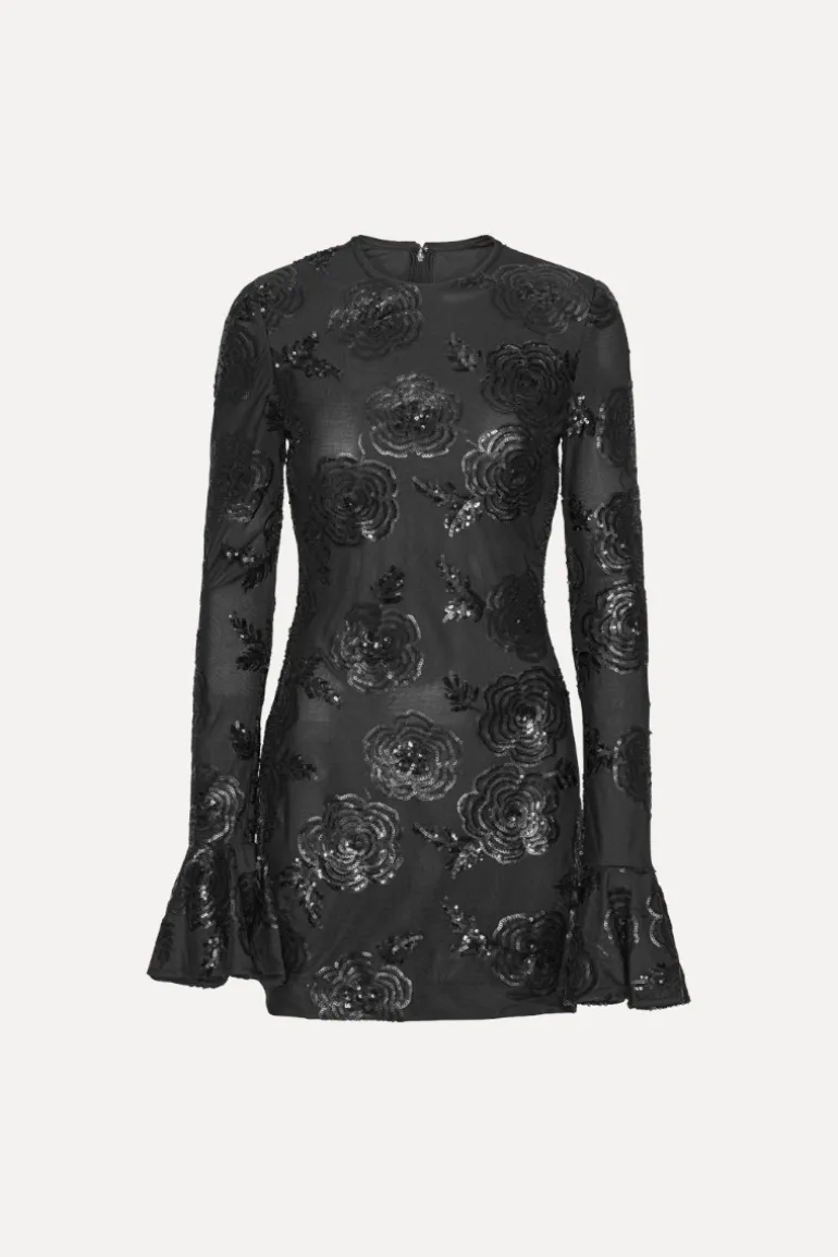 Sequins Ls Mini Dress Black