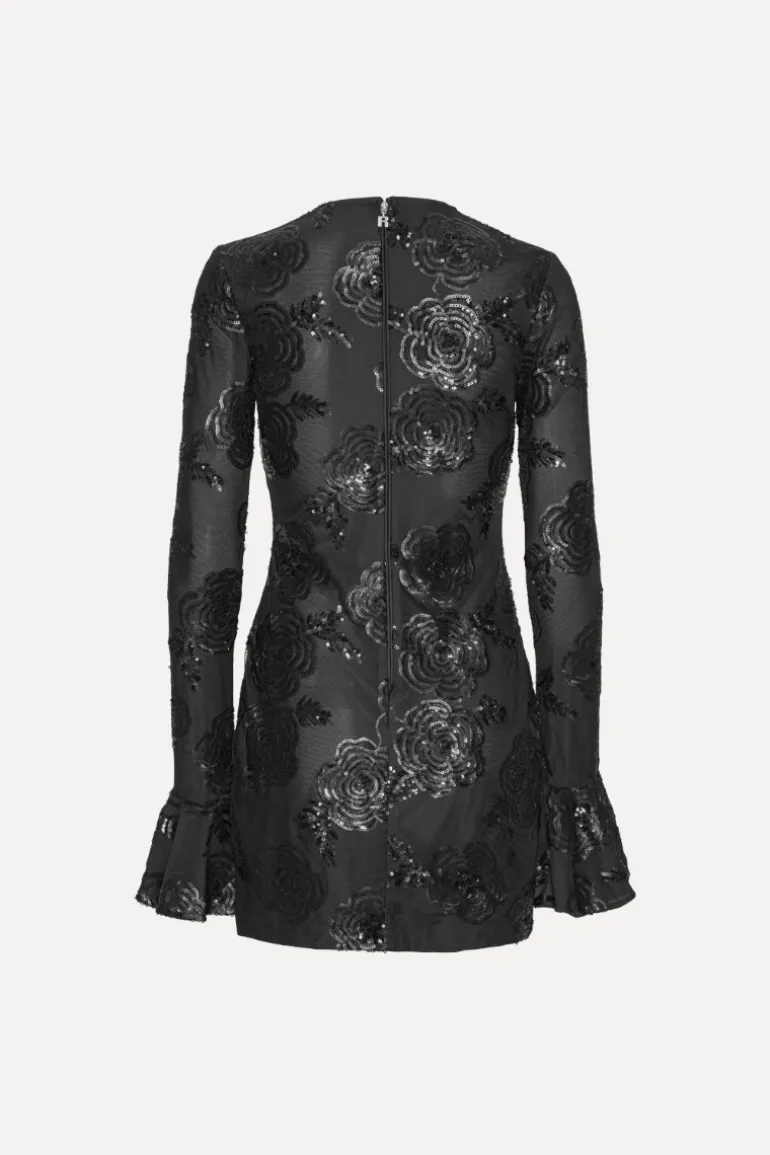 Sequins Ls Mini Dress Black