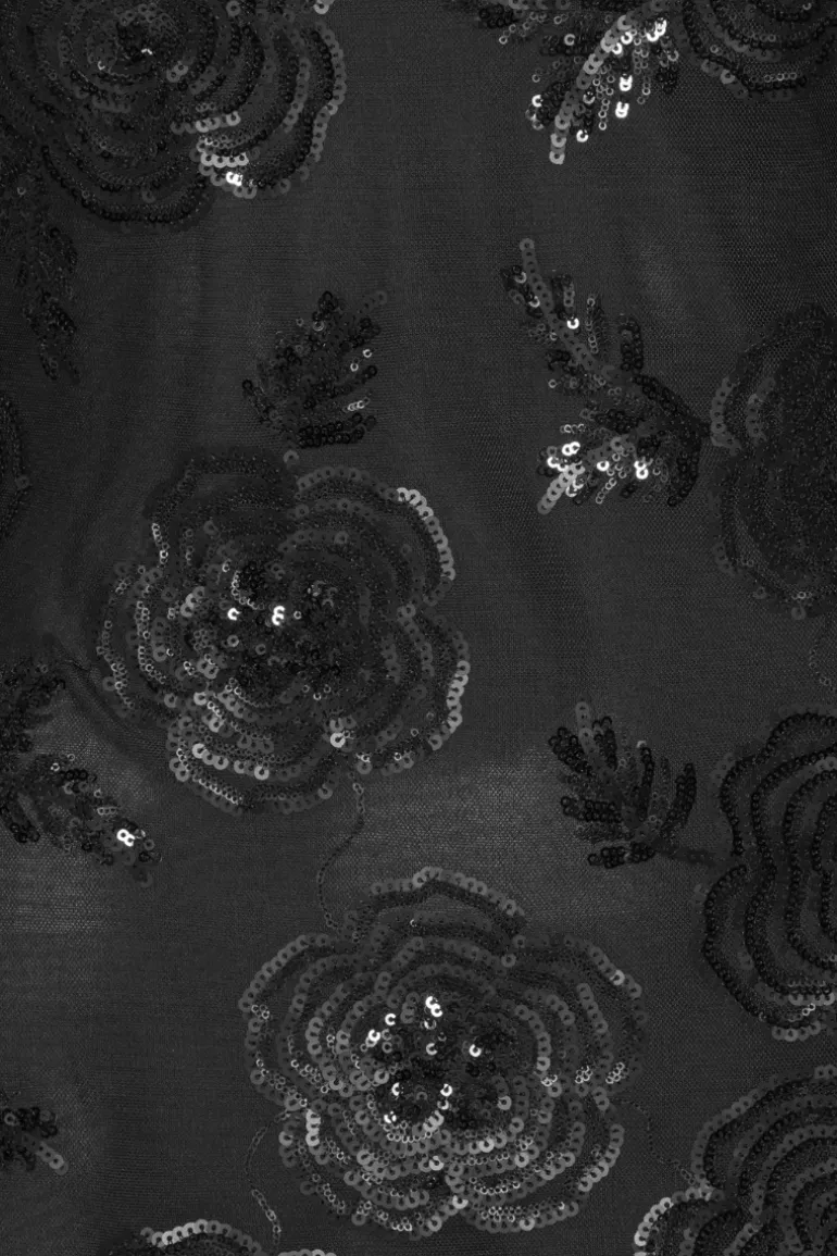 Sequins Ls Mini Dress Black