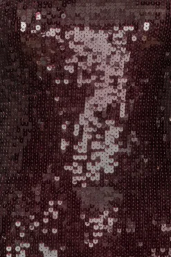 Sequins Ls Mini Dress Burgundy