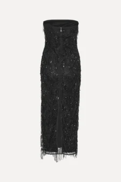 Sequins Midi Tube Dress Black