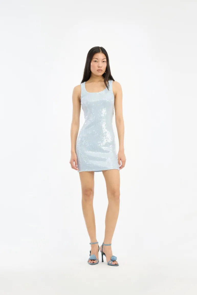 Sequins Mini Dress Light Blue