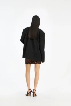 Sequins Sleeveless Dress Dark Brown