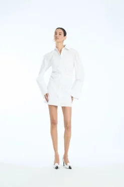 Shirt Dress W/ Twist Bright White