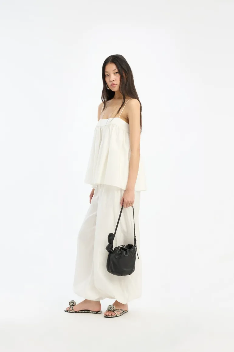 Striped Balloon Pants Bright White