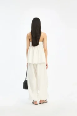 Striped Balloon Pants Bright White