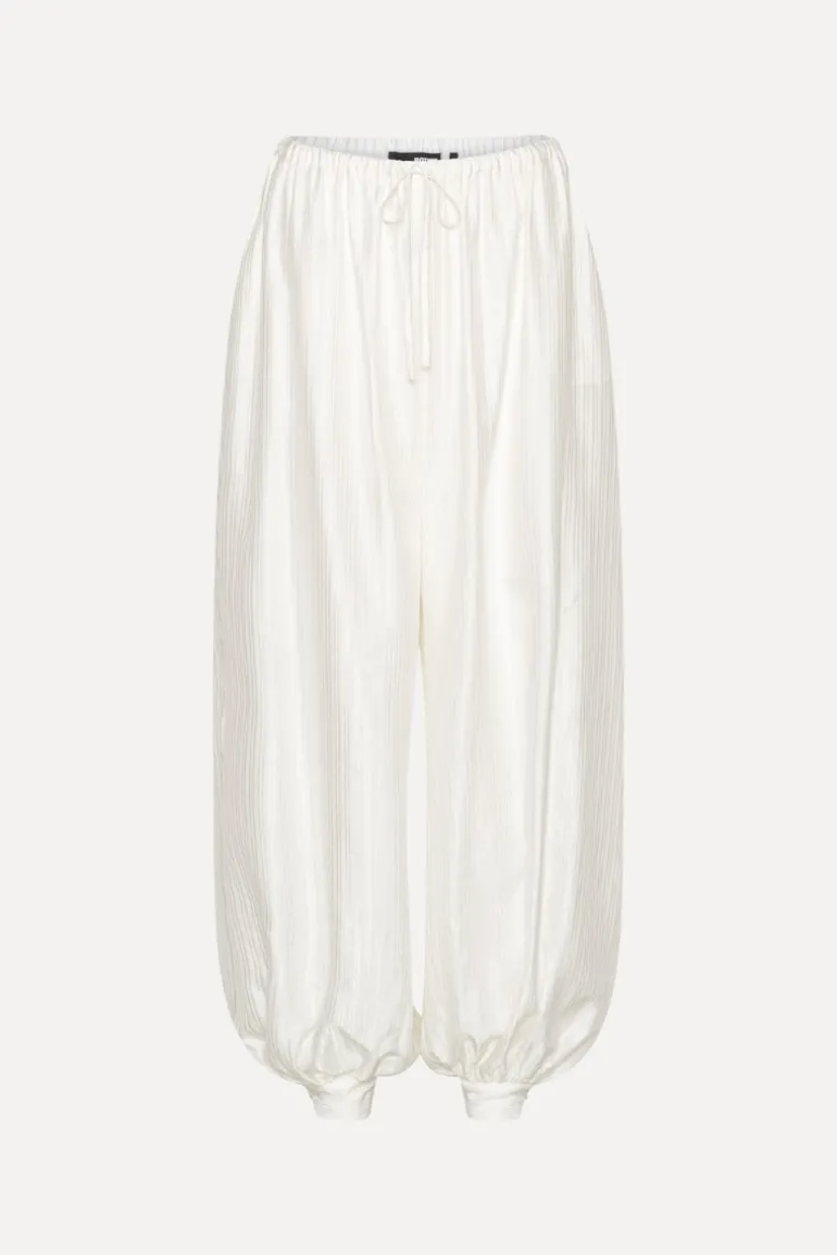Striped Balloon Pants Bright White