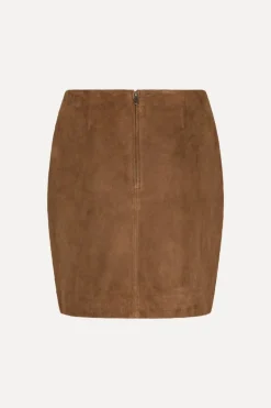 Suede Mini Skirt Brown