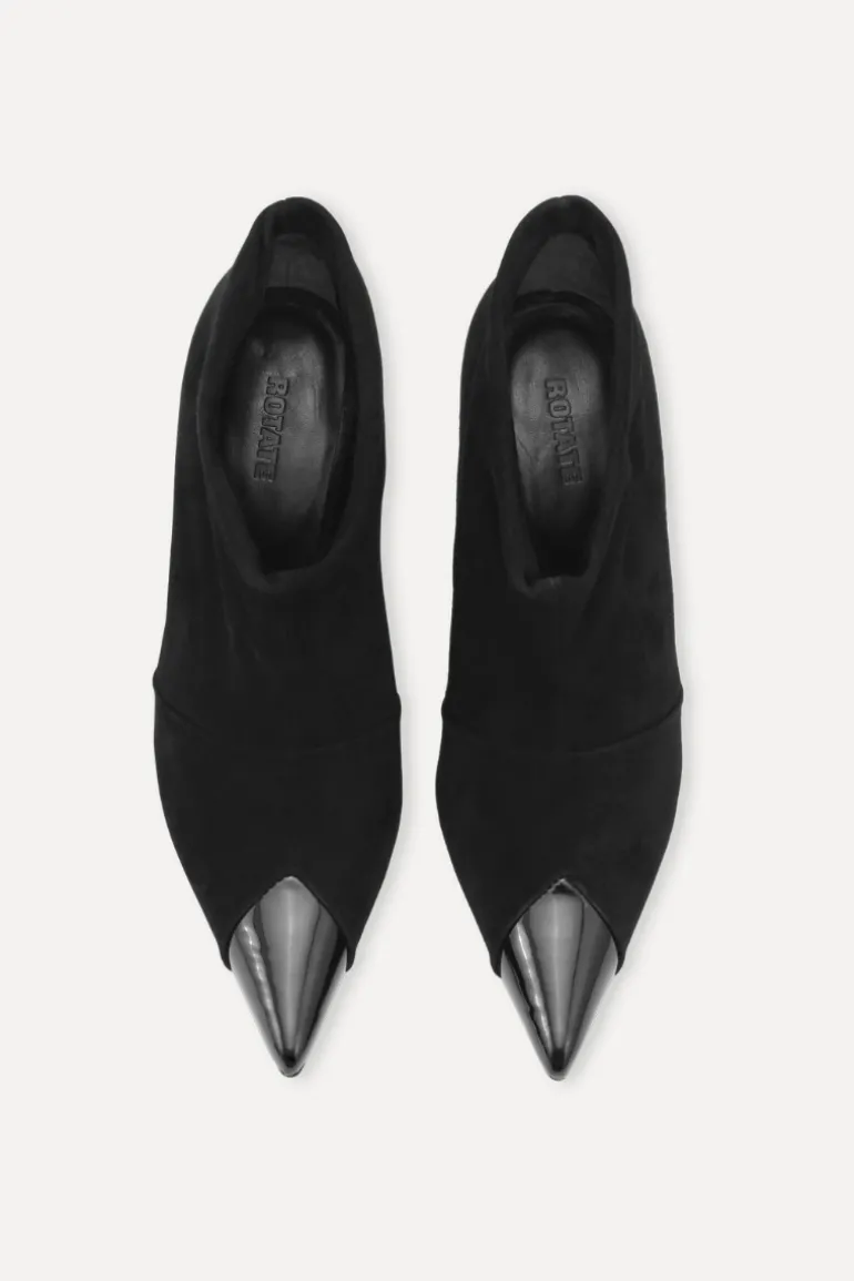 Suede Pointed Toe Boot Black