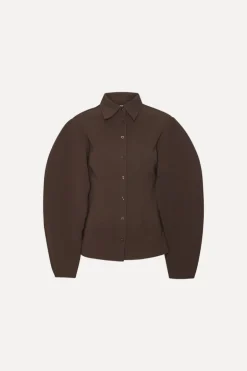 Suiting Fitted Shirt Dark Brown