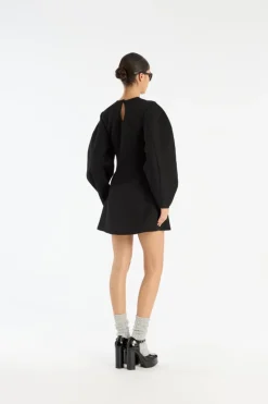 Suiting Flared Mini Dress Black