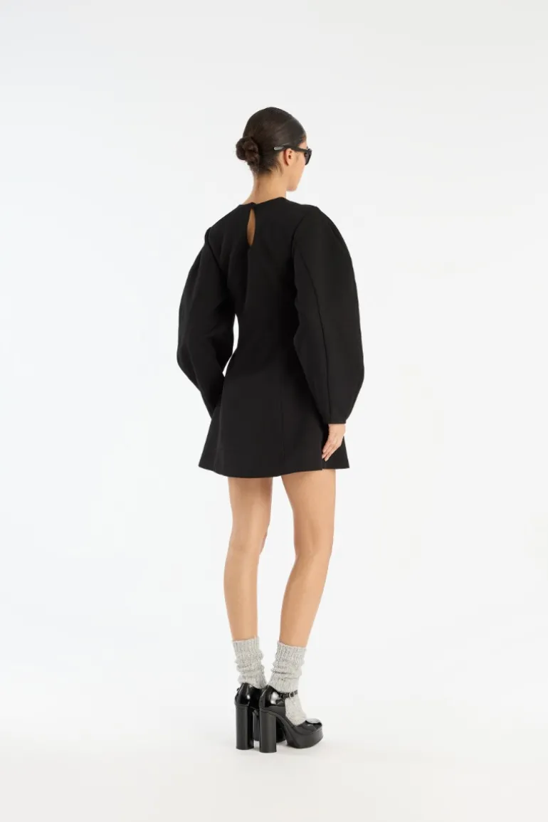 Suiting Flared Mini Dress Black