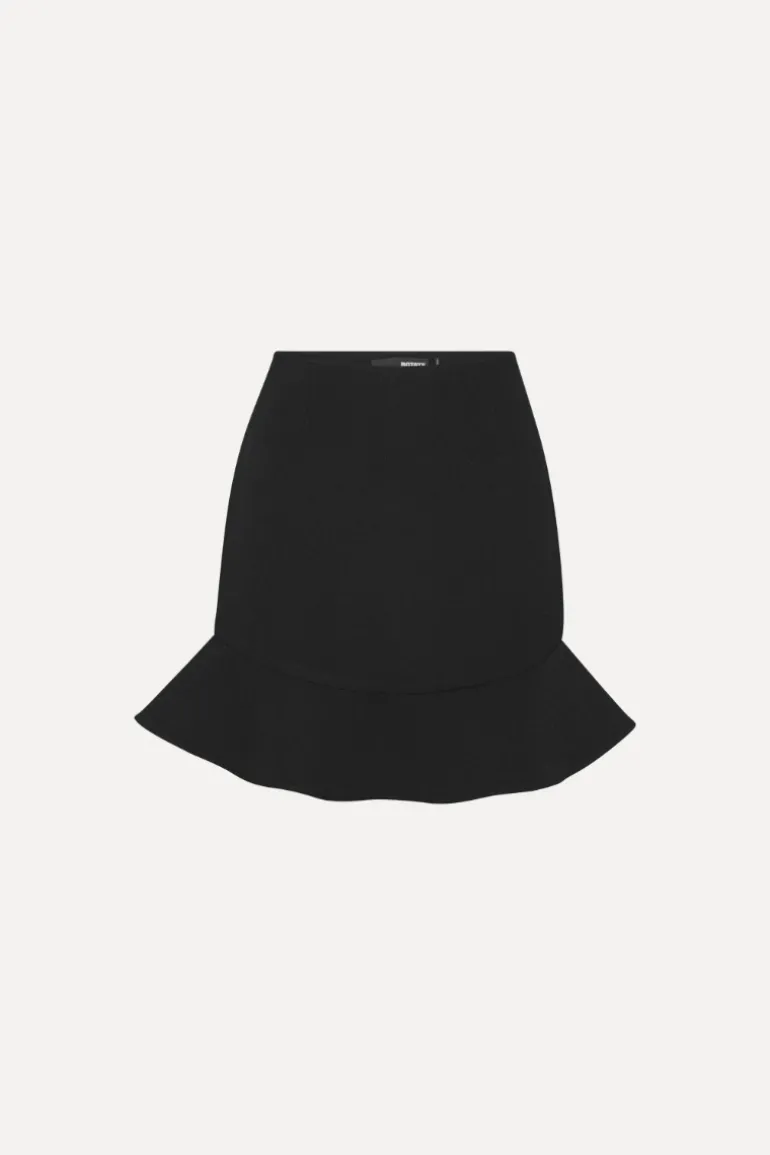 Suiting Mini Ruffle Skirt Black