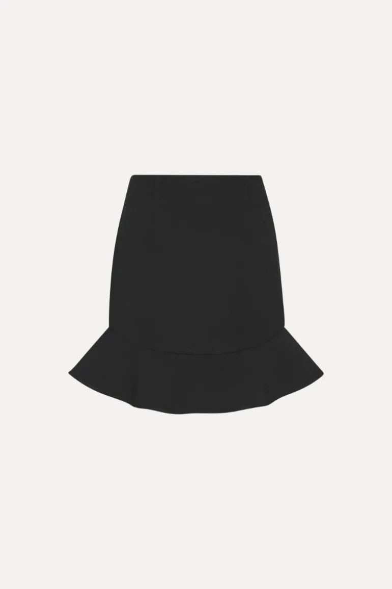 Suiting Mini Ruffle Skirt Black