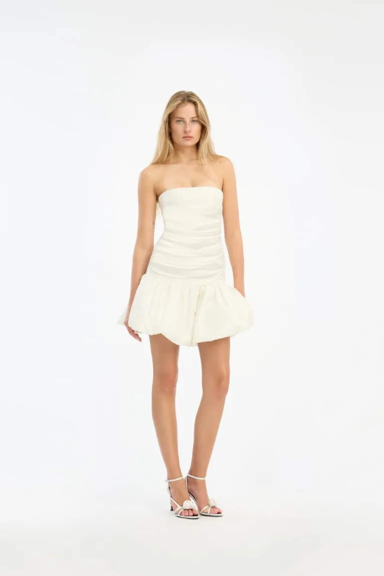Taffeta Balloon Dress White