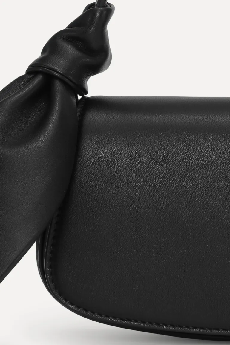 The Scarf Bag Black Leather