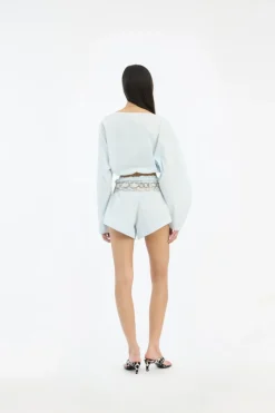 Tie Strap Ls Top Light Blue