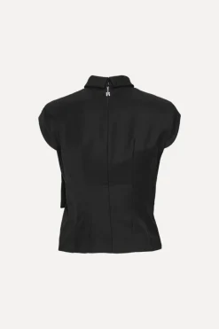 Top W/ Draped Bow Black
