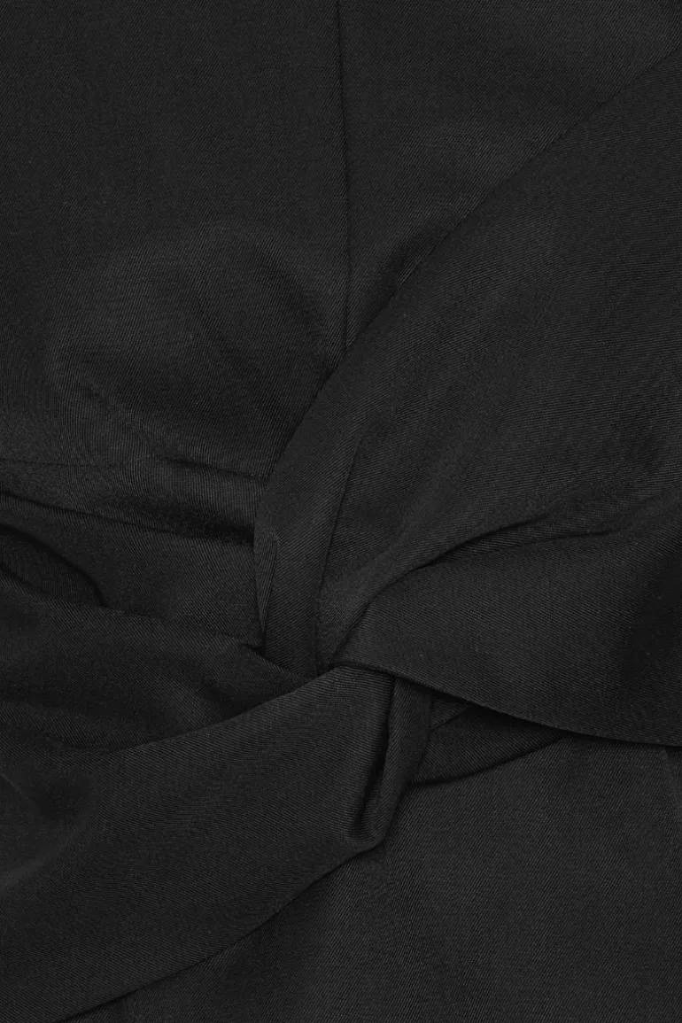 Top W/ Draped Bow Black