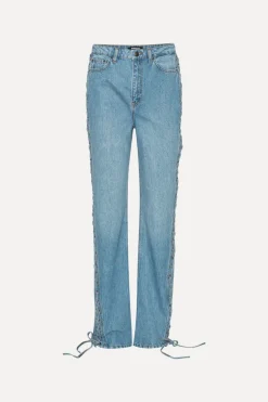 Twisted Lacing Jeans Blue
