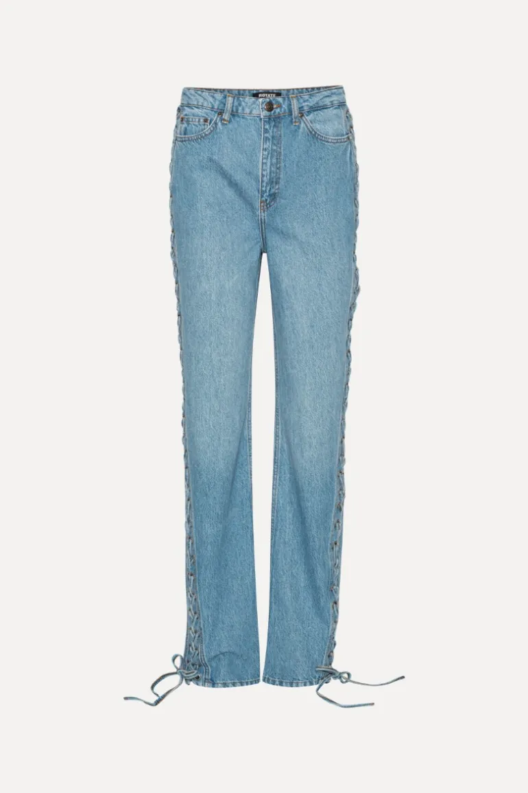 Twisted Lacing Jeans Blue