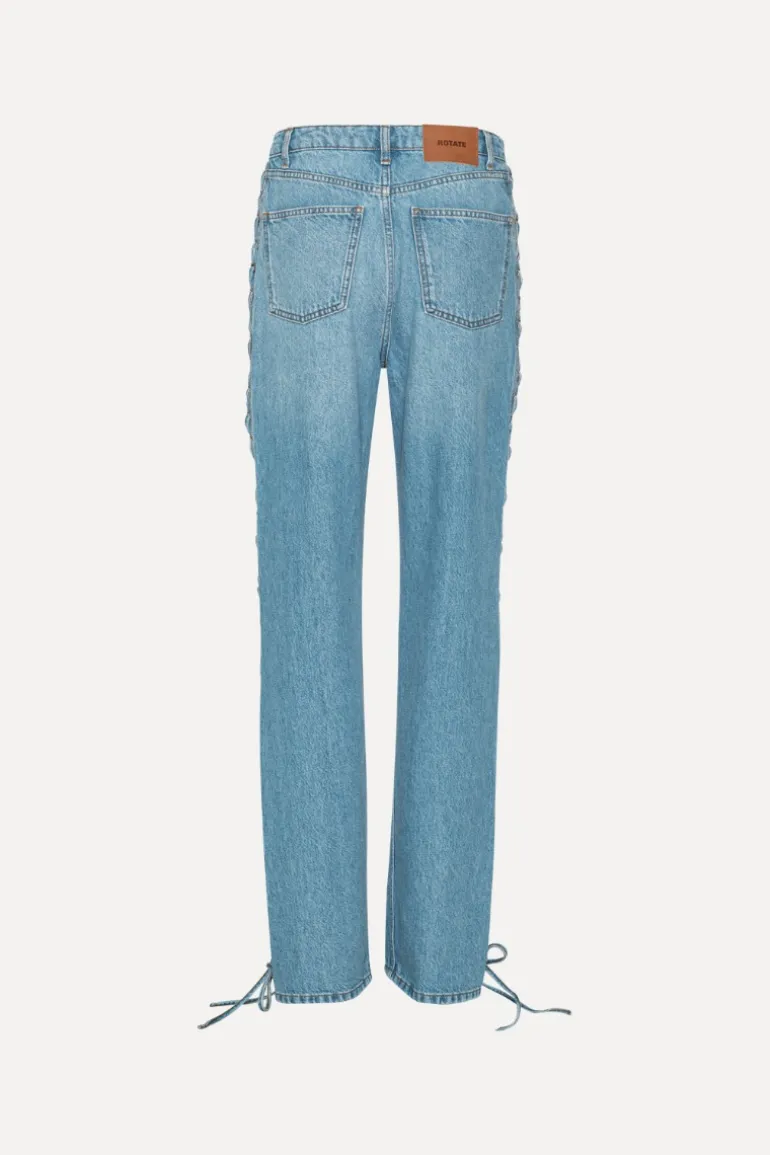 Twisted Lacing Jeans Blue