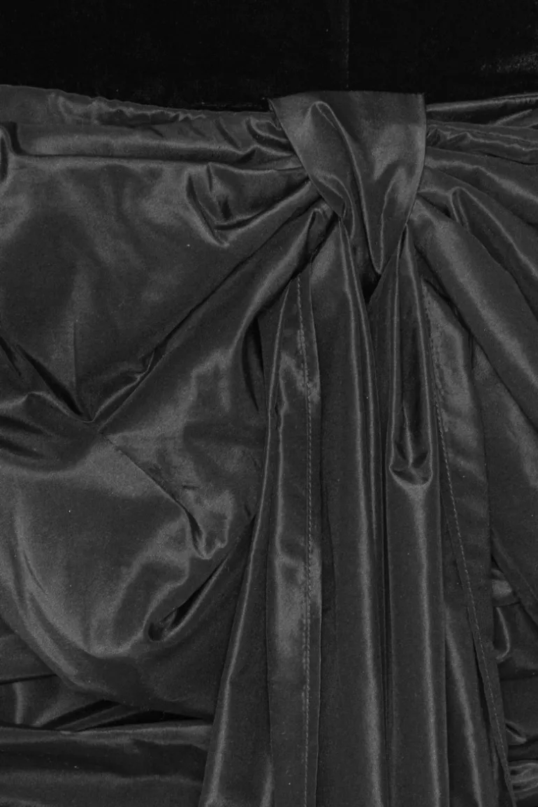 Velvet Bow Mini Dress Black