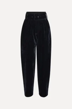 Velvet Carrot Pants Dark Blue
